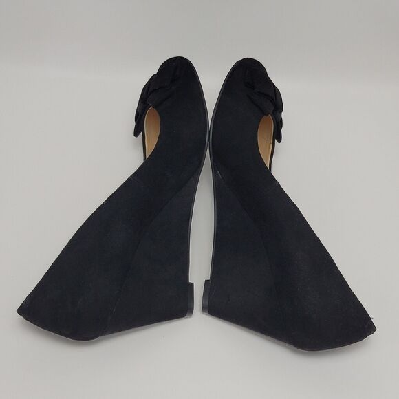 Jessica Simpson Sheryll Womens Suede Black Bow Toe Slip On Wedge Shoes Size 8M - Picture 11 of 12